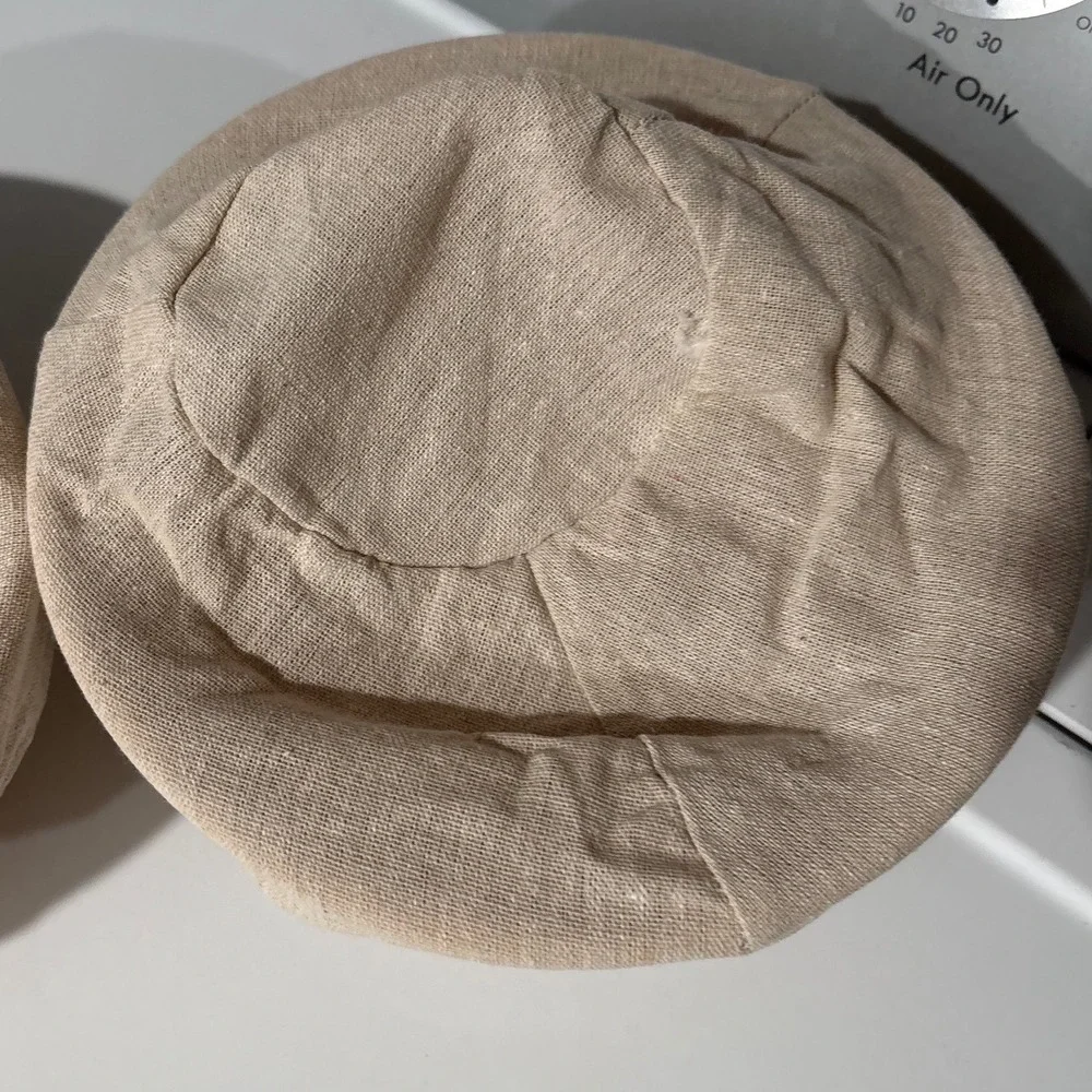 Set of 2 Round Rattan Bread Proofing Banneton‎ Baskets with Linen Liners Natural